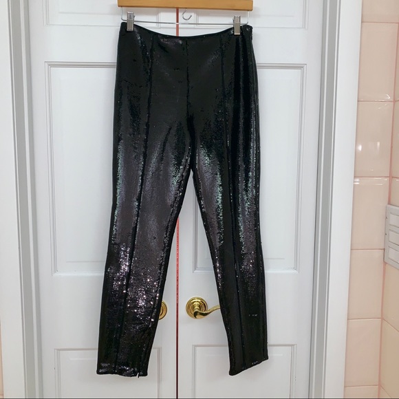 DVF Black Sequined Skinny Pants - Picture 9 of 14